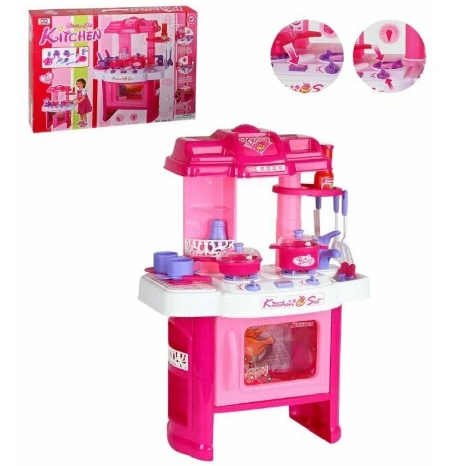 Игровой набор Kitchen Кухня детская игровая розовая - фото 3 - id-p113824997