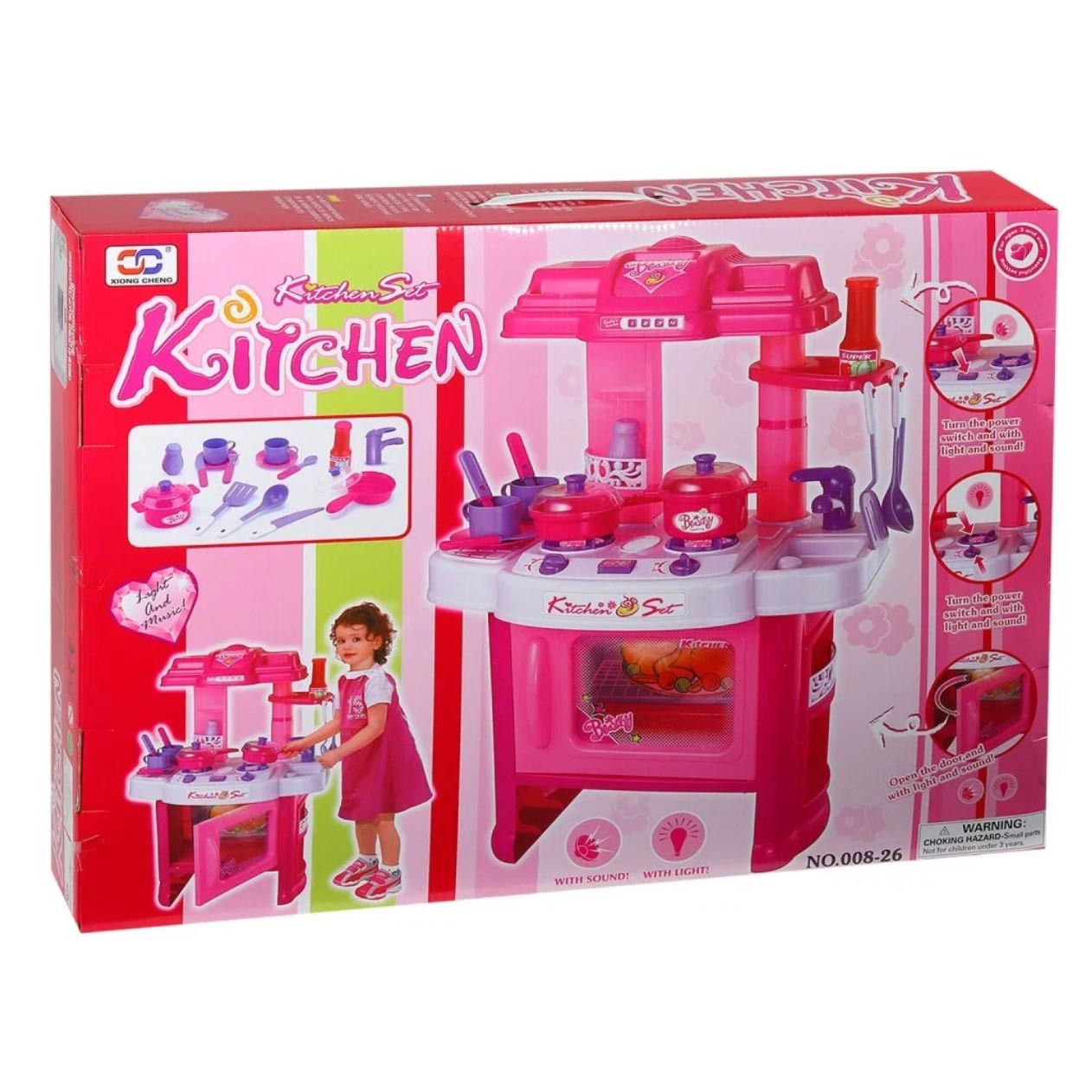 Игровой набор Kitchen Кухня детская игровая розовая - фото 6 - id-p113824997