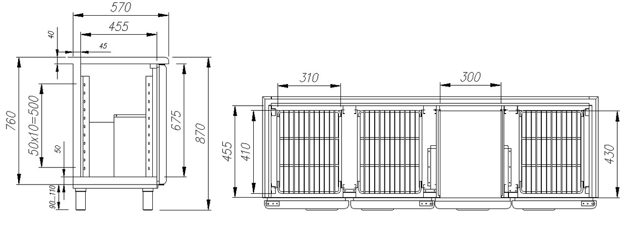 Шкаф холодильный T57 M3-1-G 9006-1 корпус серый, без борта (BAR-360C Rosso) - фото 2 - id-p55293442