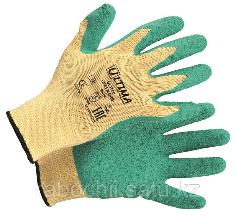 Перчатки GREEN GRIP трикотажные с латексным текстурированным покрытием ULT660 - фото 1 - id-p113825881