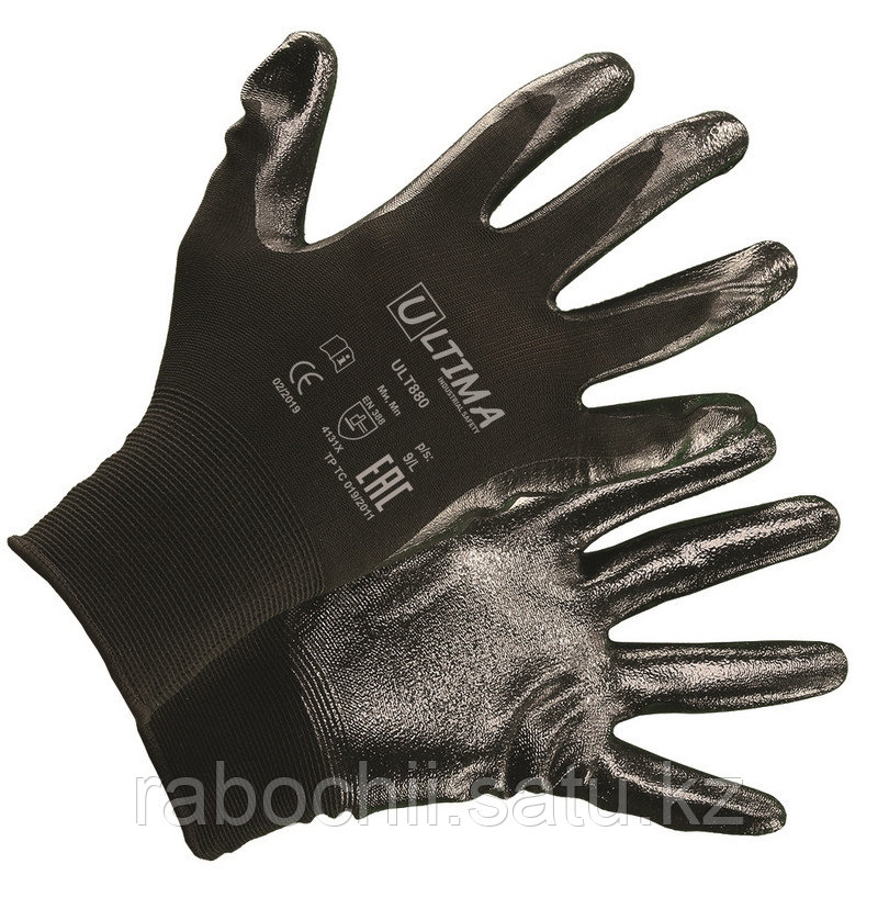Перчатки нейлоновые с нитриловым покрытием ладони и кончиков пальцев ULT880 - фото 1 - id-p113825930