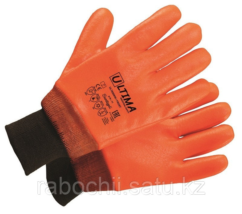 Перчатки FROST утепленные с ПВХ покрытием, трикотажная манжета ULT620WW - фото 1 - id-p113825992