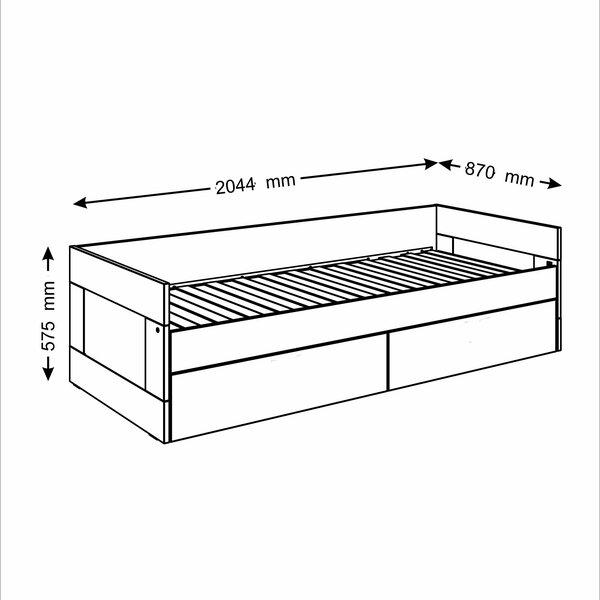 Кровать кушетка Сириус с 2 ящиками 80-160х200 (аналог БРИМНЭС ИКЕА) - фото 7 - id-p113826715