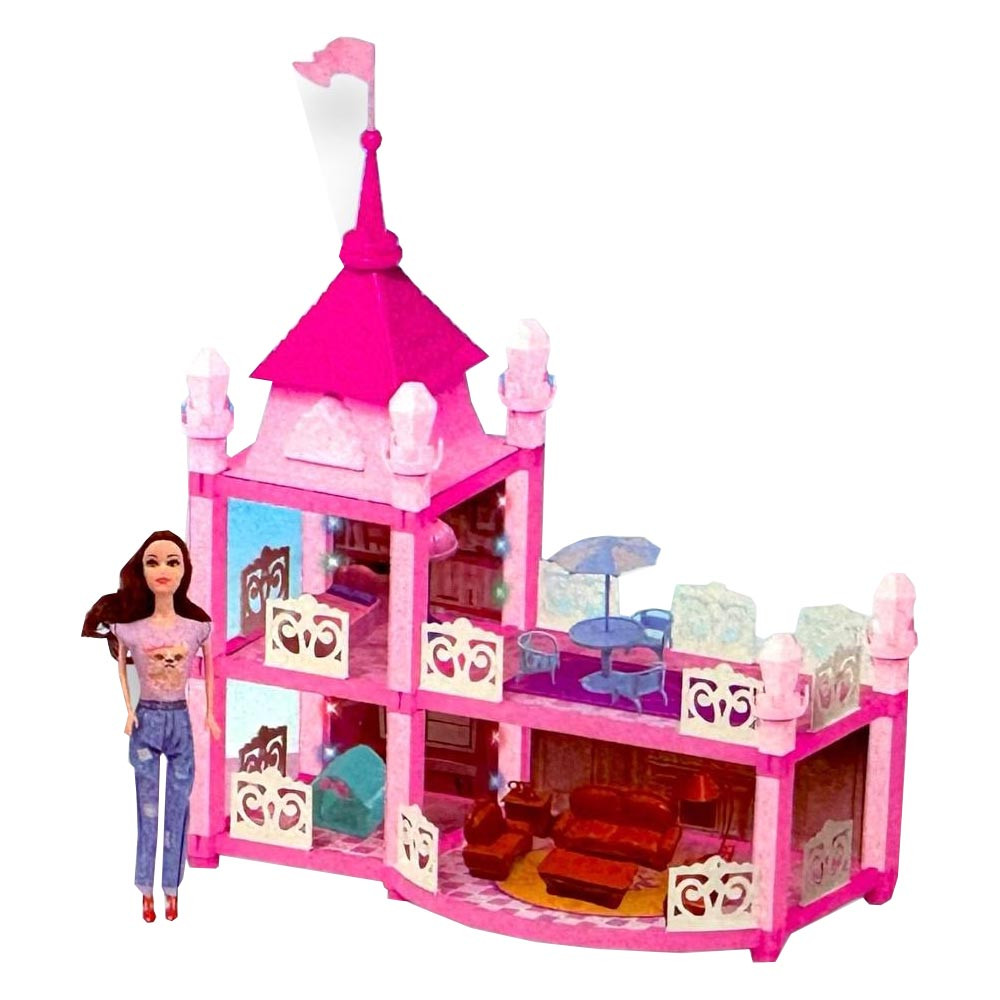 Дом для куклы барби с мебелью и фигурками фиолетовая - фото 3 - id-p113826799