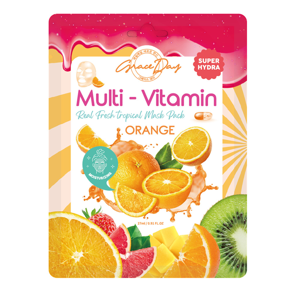 Тканевая маска для лица Grace Day Multivitamin ORANGE Mask Pack с экстрактом Апельсина 27 мл