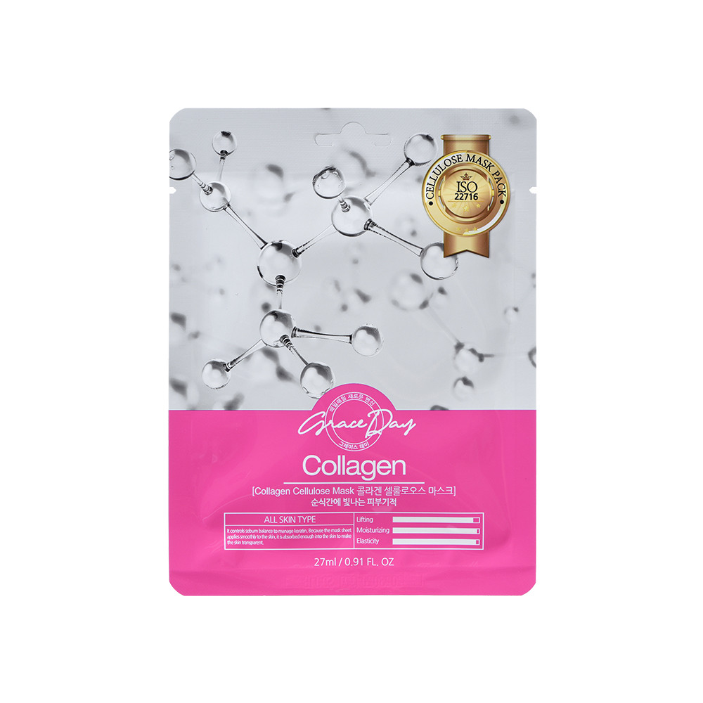 Тканевая маска для лица GRACEDAY COLLAGEN CELLULOSE MASK Коллаген 27 мл