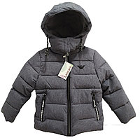 Куртка зимняя для мальчиков от 3 до 10 лет, серая.
