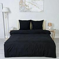 Комплект 1,5 спального постельного белья  Черный