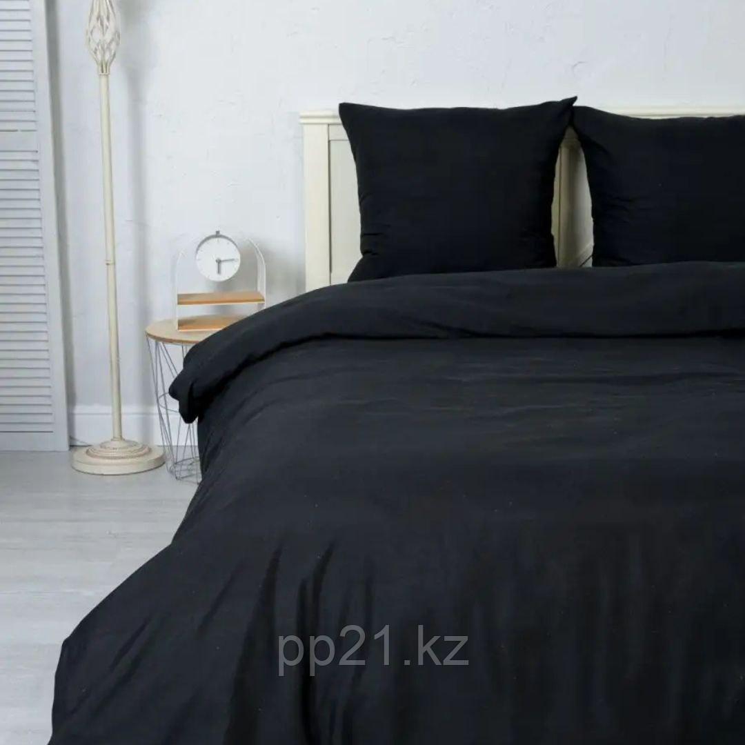 Комплект 1,5 спального постельного белья Черный - фото 2 - id-p113830597
