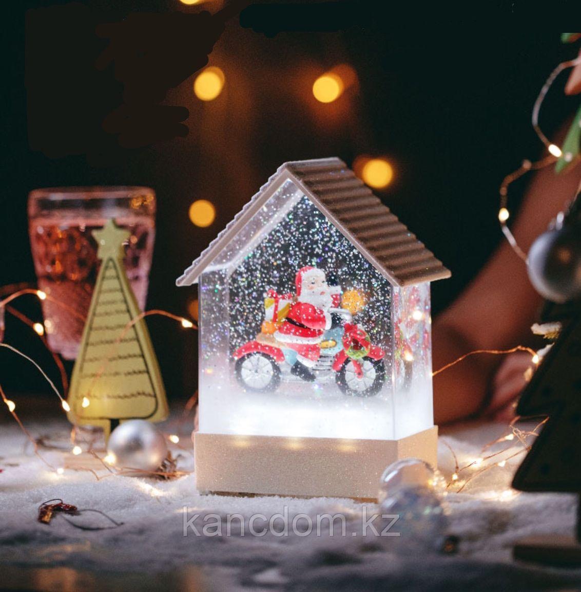 Новогодний сувенир "Санта на мотоцикле", 20см*14см, с подсветкой FZ-S001