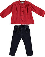 Костюм блузка+джинсовые брюки для девочек Monna Rosa