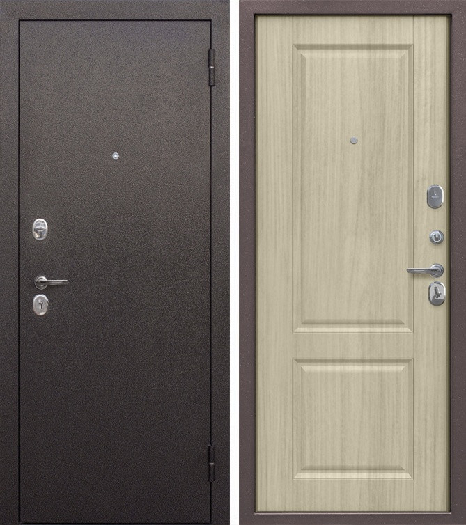 Входная дверь Тайга 7 Бежевый клен 2050x860 мм, сталь, правая - фото 1 - id-p113832718