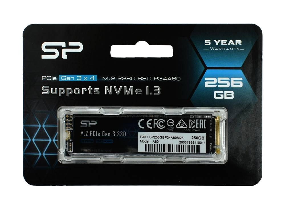 256 ГБ SSD диск Silicon Power P34A60 (SP256GBP34A60M28) черный - фото 1 - id-p113826452