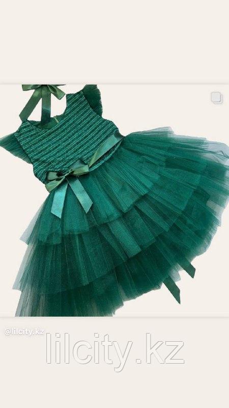 Платье бальное зеленое на девочку с 5-ти до 8-ми лет - фото 2 - id-p113835831
