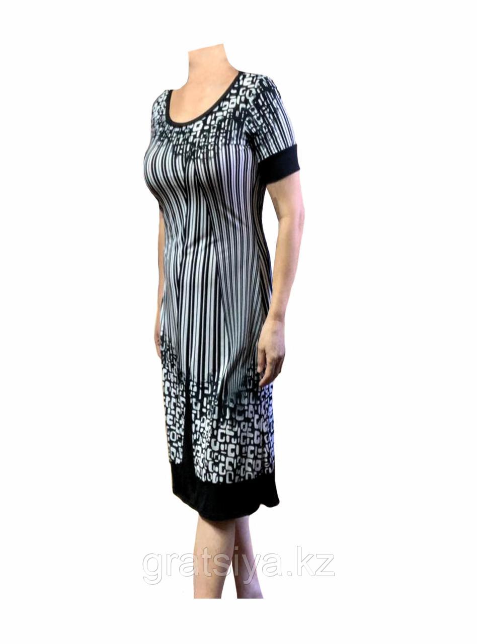 Повседневное Летнее Платье с Вертикальными Линиями Полуоблегающее - фото 2 - id-p102335391