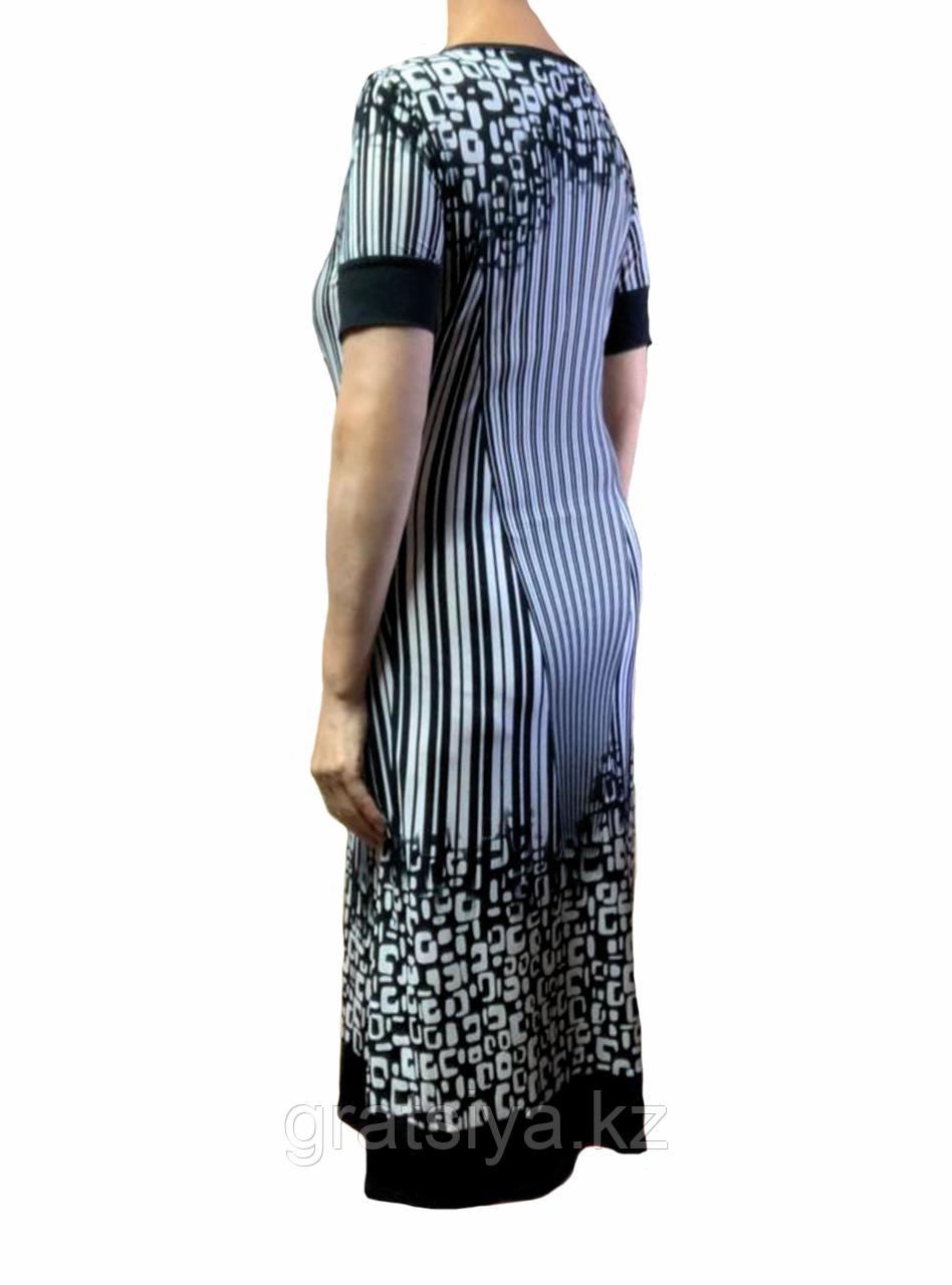 Повседневное Летнее Платье с Вертикальными Линиями Полуоблегающее - фото 4 - id-p102335391