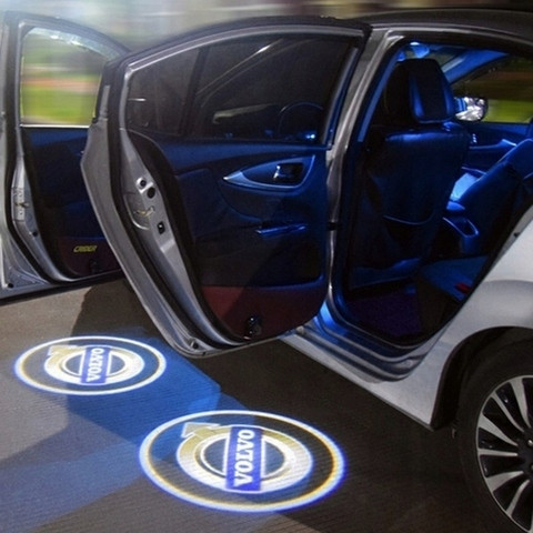 Проектор логотипа автомобиля на асфальт для дверей Welcome lamp {беспроводной комплект из 2шт.} (Volvo) - фото 1 - id-p113822311
