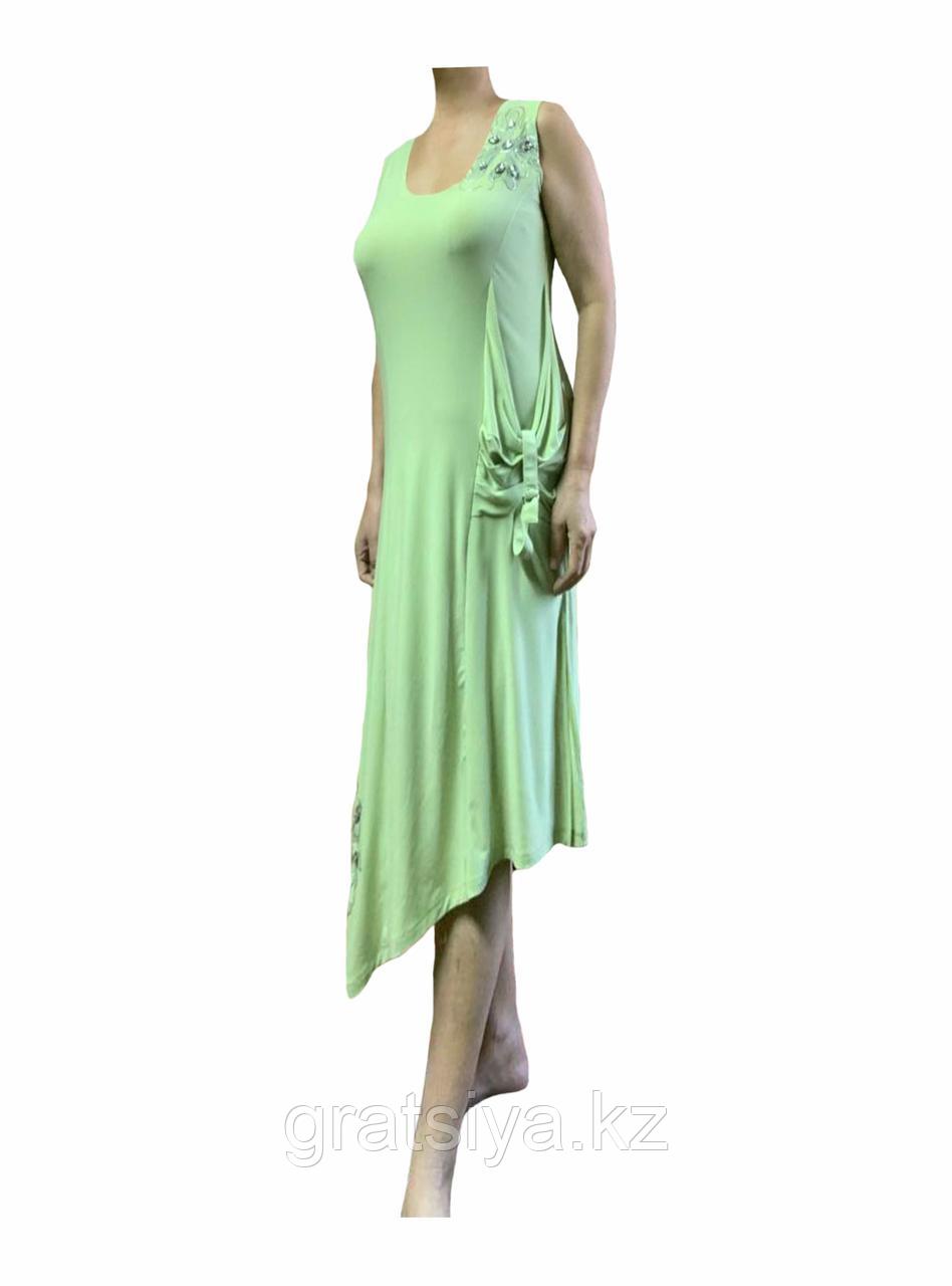 Женское Летнее Полуоблегающее Платье Асимметрия Макси - фото 2 - id-p100441722