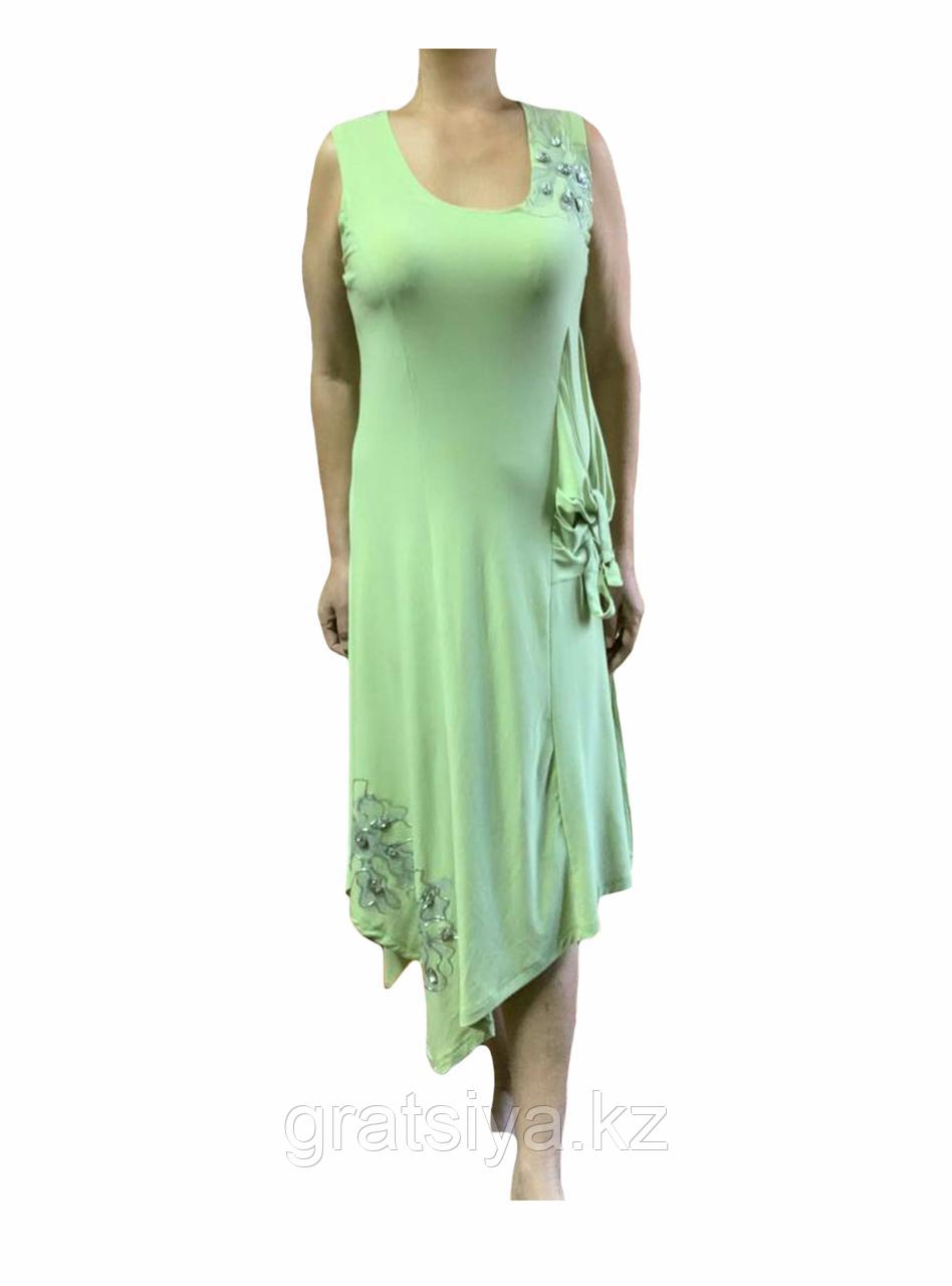 Женское Летнее Полуоблегающее Платье Асимметрия Макси - фото 3 - id-p100441722