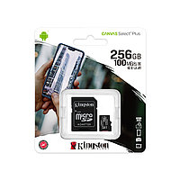 Карта памяти microSD с адаптером Kingston, SDCS2/256GB, MicroSDXC 256GB, Canvas Select Plus, Class