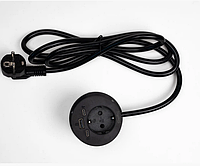 Shelbi STV-1S-1U-2C-B Наст. розеточный блок, 1 розетки 220В, 1 USB, 2 Type-C (зарядка/проходная), чёрный Подро