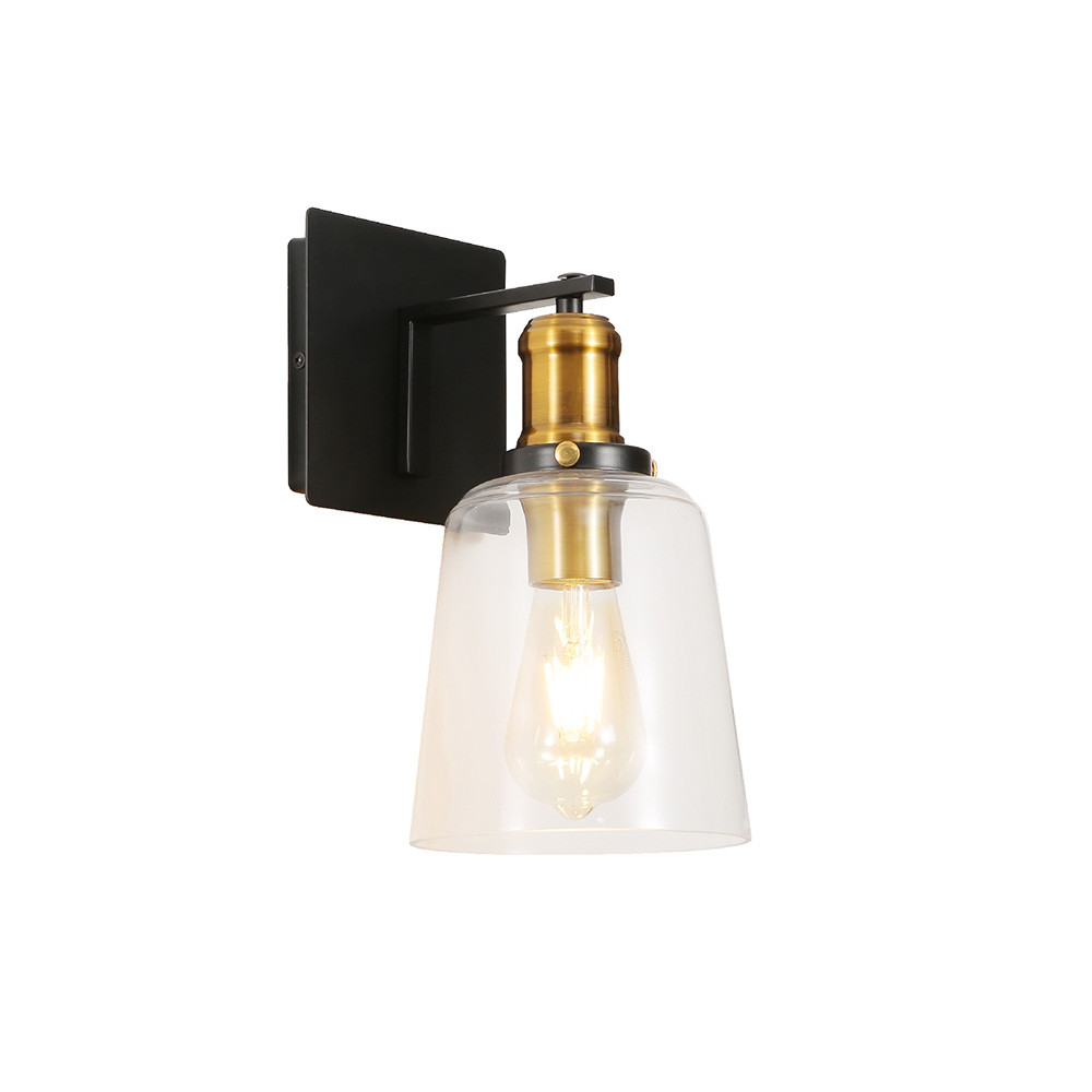 БРА BLACK BODY CIEAR GLAAS CONE wall light WITH E27 FITTING - фото 1 - id-p113827980