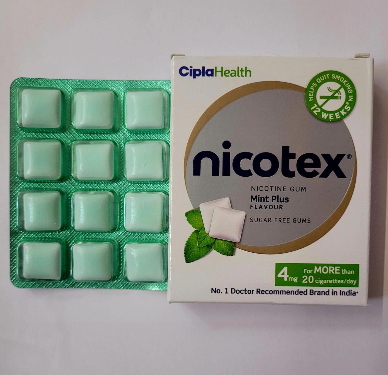 Никотиновая жвачка Никотекс 4 мг (Nicotex), 12 шт.