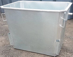 Мусорный контейнер оцинкованный 1,1 куб. без крышки без колес