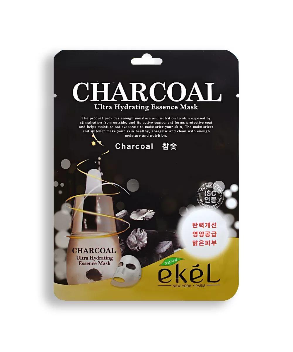 EKEL Тканевая маска Charcoal Ultra Hydrating Essence Mask 25ML 1шт