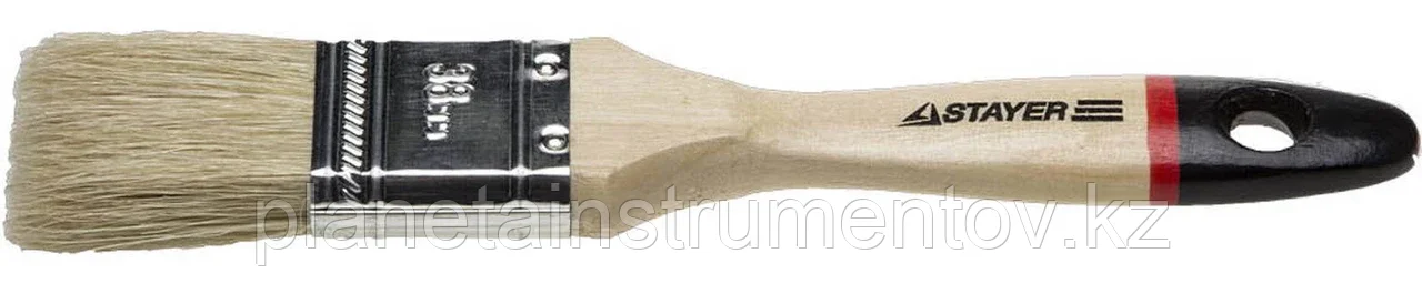 STAYER UNIVERSAL-EURO 38 мм, 1,5 светлая натуральная щетина, деревянная ручка, Плоская кисть (0102-038) - фото 1 - id-p113284010