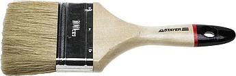 STAYER UNIVERSAL-EURO 100 мм, 4″ светлая натуральная щетина, деревянная ручка, Плоская кисть (0102-100)