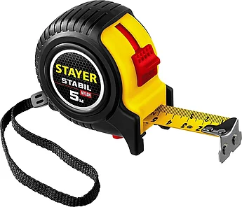 STAYER Stabil 5м х 25мм, Профессиональная рулетка с двухсторонней шкалой (34131-05-25)
