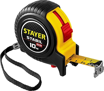 STAYER Stabil 10м х 25мм, Профессиональная рулетка с двухсторонней шкалой (34131-10)