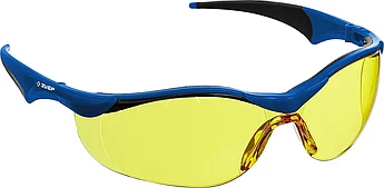 ЗУБР ПРОГРЕСС жёлтые, открытого типа, линза устойчива к царапинам и запотеванию, защитные очки (110321)