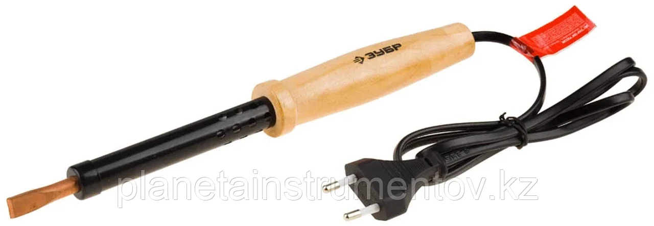 ЗУБР 100Вт клин, Электропаяльник с деревянной рукояткой (55405-100_z01)