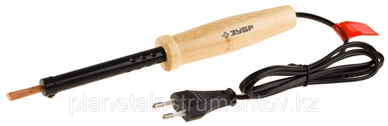 ЗУБР 60Вт клин, Электропаяльник с деревянной рукояткой (55405-60)