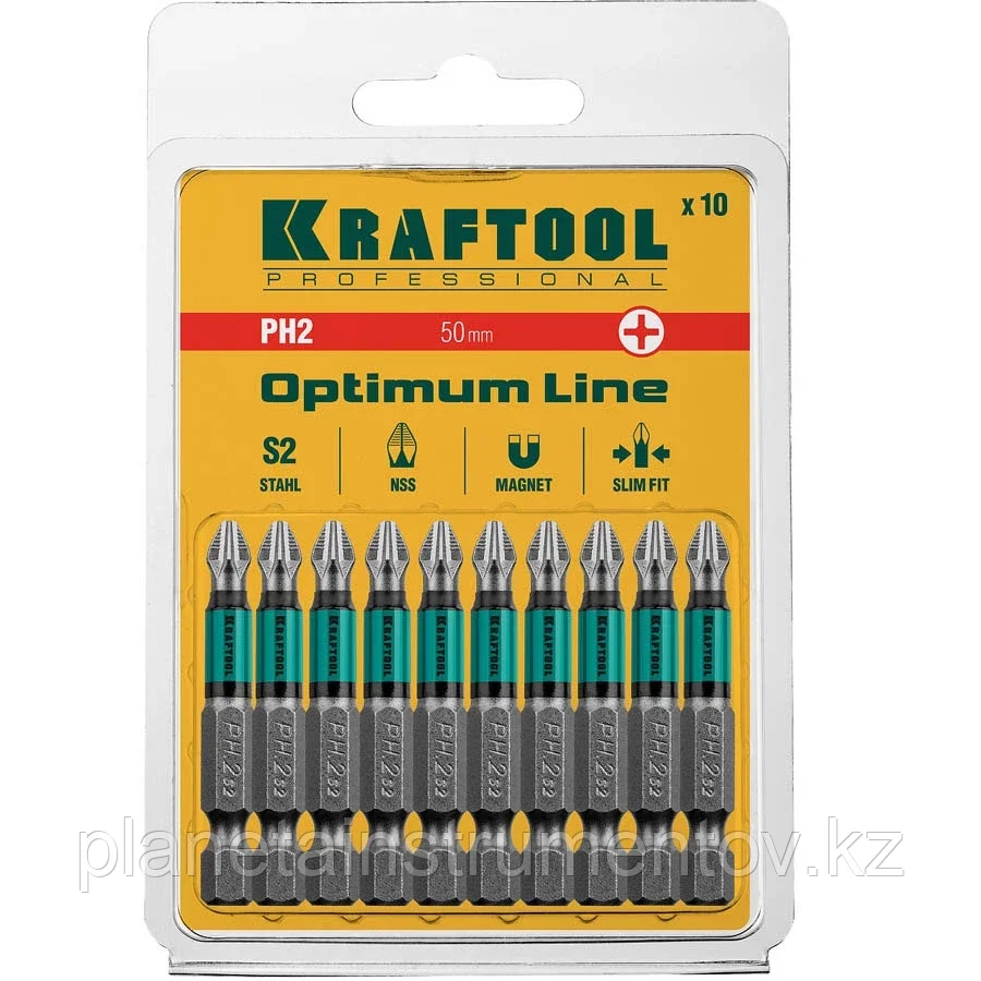 KRAFTOOL OPTIMUM PH 2, 50 мм, 10 шт, Биты (26122-2-50-10) - фото 4 - id-p113288943