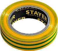 STAYER Protect-10 15 мм х 10 м желто-зеленая не поддерживает горение, Изоляционная лента ПВХ (12291-S)