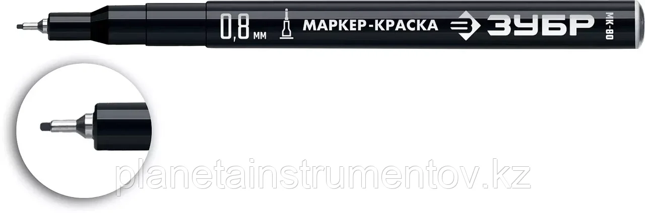 ЗУБР МК-80 0.8 мм, черный, экстратонкий маркер-краска, ПРОФЕССИОНАЛ (06324-2) - фото 2 - id-p113294165