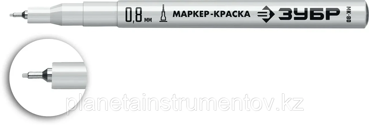 ЗУБР МК-80 0.8 мм, белый, экстратонкий маркер-краска, ПРОФЕССИОНАЛ (06324-8) - фото 2 - id-p113294166