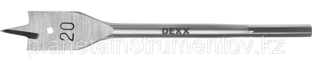 DEXX 20x152мм, сверло перовое по дереву, шестигранный хвостовик