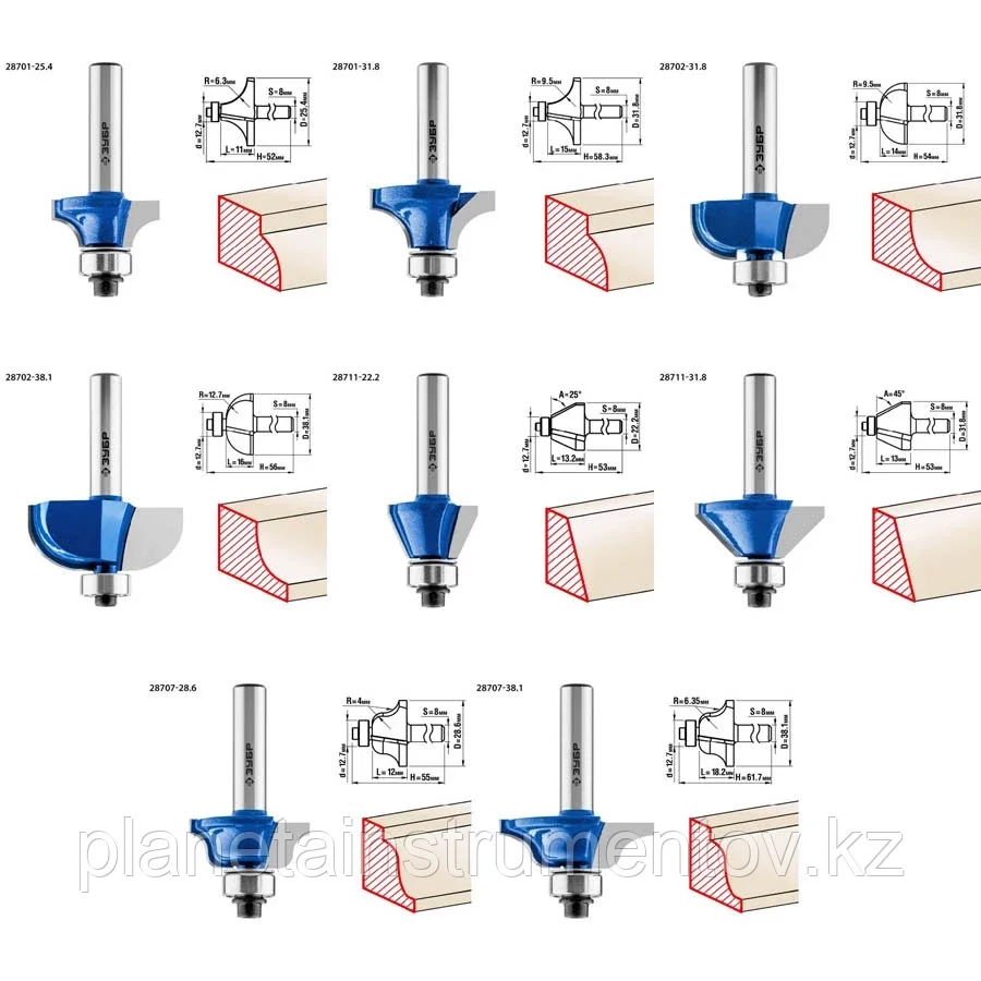 ЗУБР 26шт, набор профильных фрез по дереву - фото 7 - id-p113286805