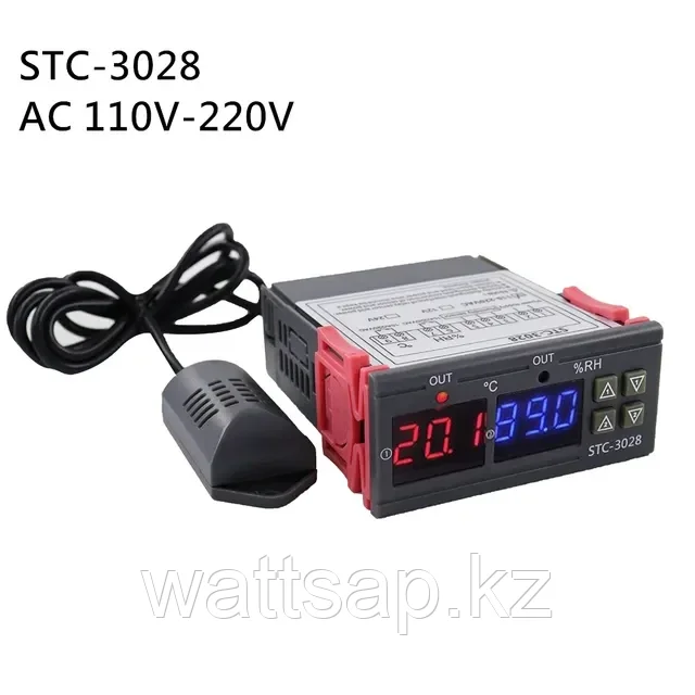 Регулятор влажности и температуры воздуха (гигростат) STC-3028, 220В - фото 1 - id-p113845897