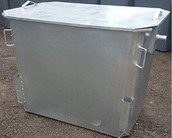 Оцинкованный мусорный контейнер 1,1 куб. с крышкой