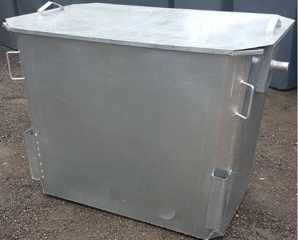 Оцинкованный мусорный контейнер 1,1 куб. с крышкой - фото 1 - id-p113846500