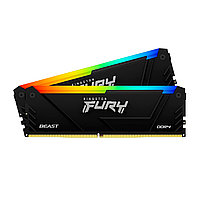 Kingston FURY Beast Black RGB жедел жады (KF436C17BB2AK2/16) 16 ГБ қара