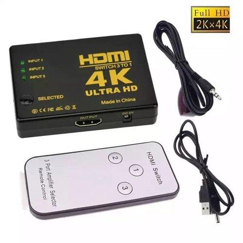 Селектор(свитчер)переключатель HDMI  3 входа 1 выход 4K ULTRA HD c пультом