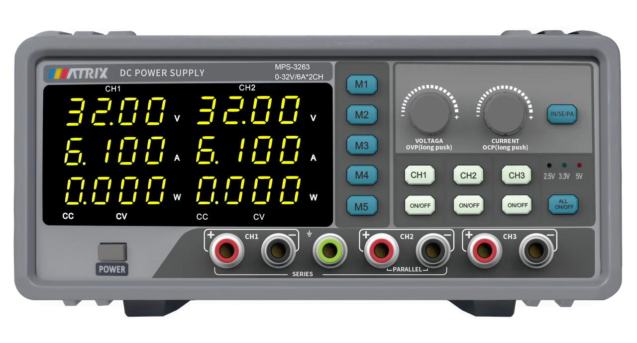 MATRIX MPS-3263 3-х канальный источник постоянного напряжения (32 В, 6 А)