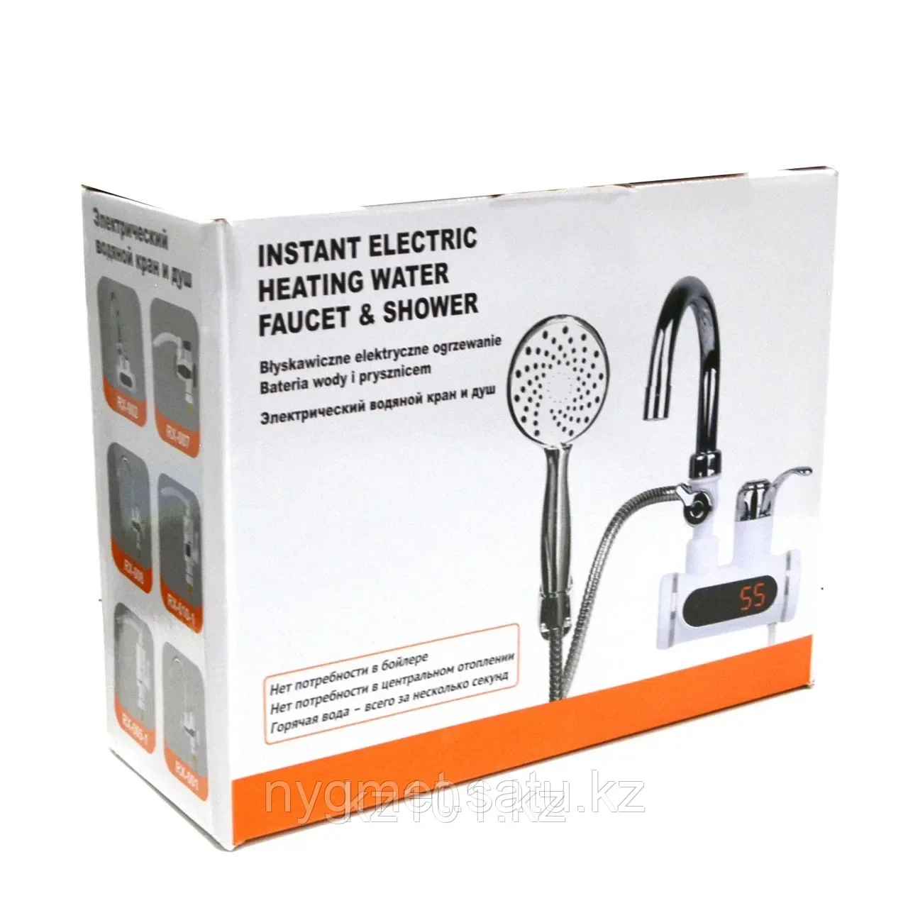 Проточный электрический водонагреватель c душем и дисплеем Instant Electric Heating Water Faucet & Shower - фото 3 - id-p113848946