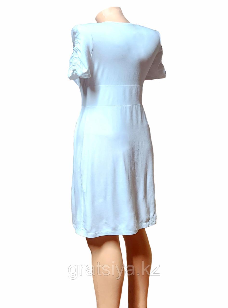 Женское Отрезное Платье с Запахом На Лифе с короткими рукавами Миди - фото 7 - id-p100708592